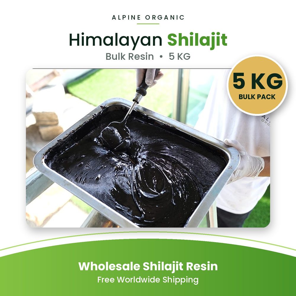 Bulk Shilajit resin set in trays