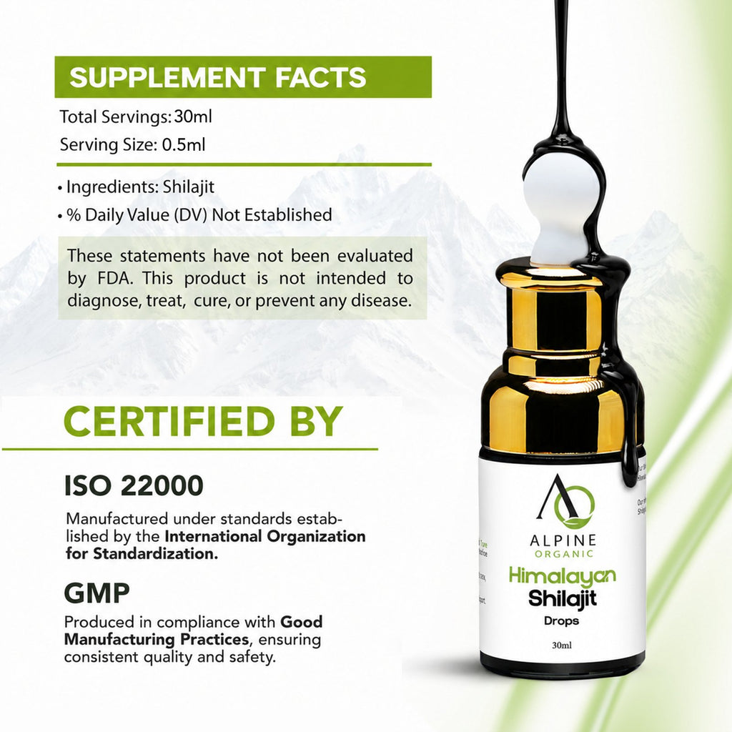 Alpine Organic Himalayan Shilajit Drops 30ml – image 4